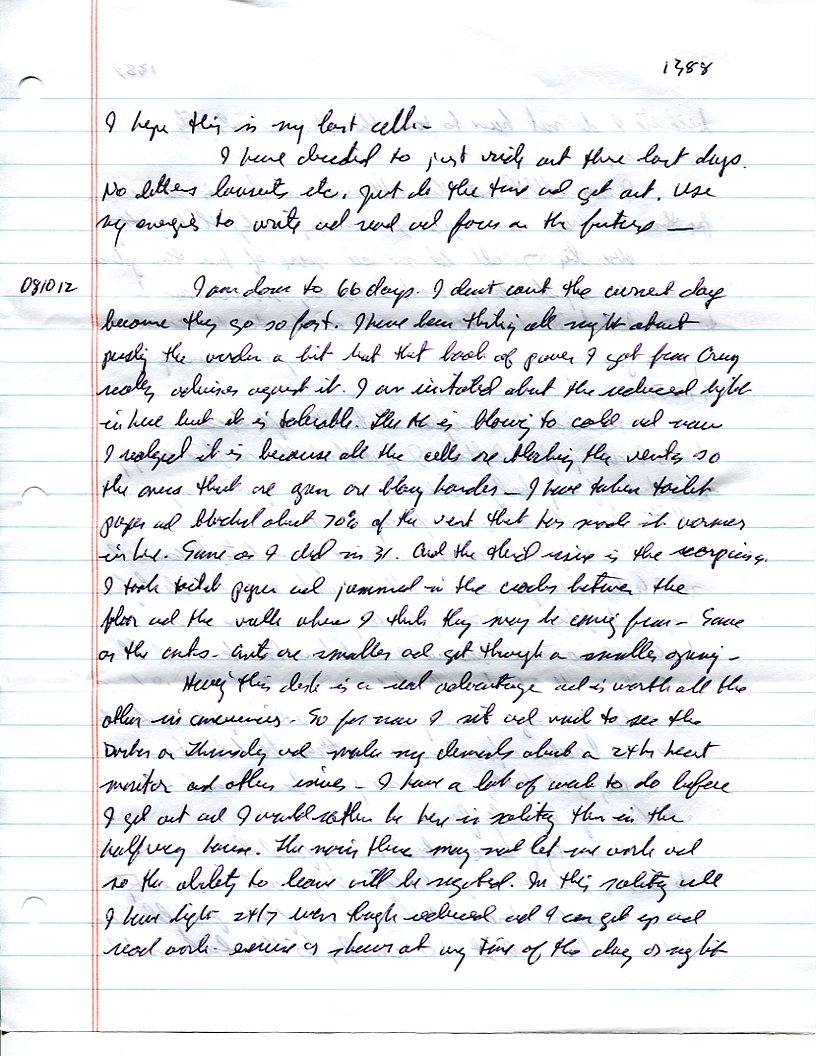 Dr John WorldPeace 2008 Prison Journal